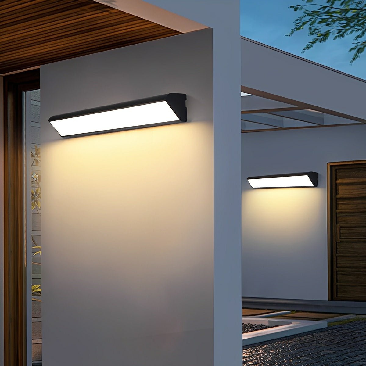 Black Waterproof Outdoor LED Strip Lights Porch Light Exterior Wall Lights - Flyachilles