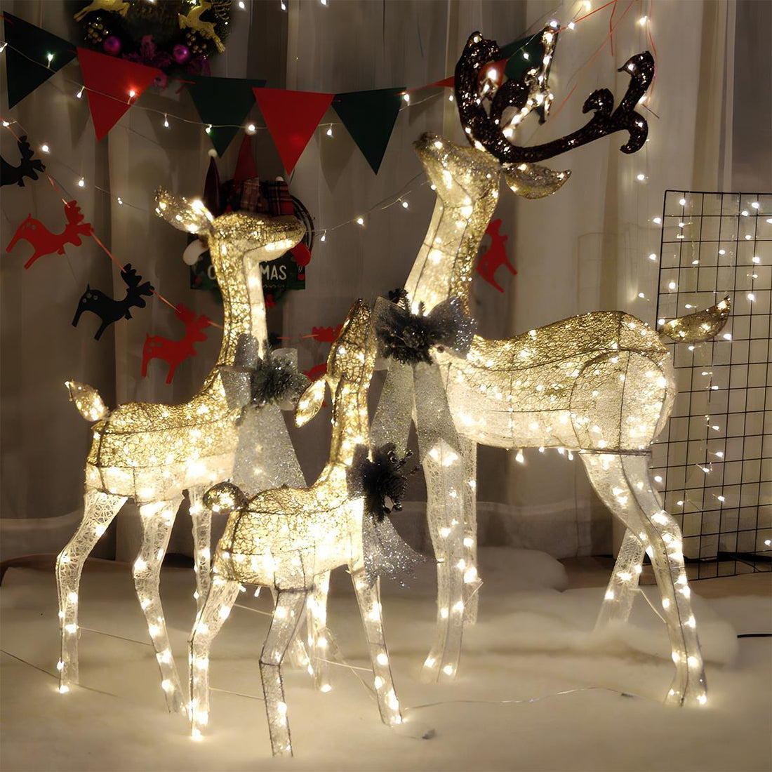 Christmas Elk Plug In Luminous Decor Light Ornaments - Flyachilles