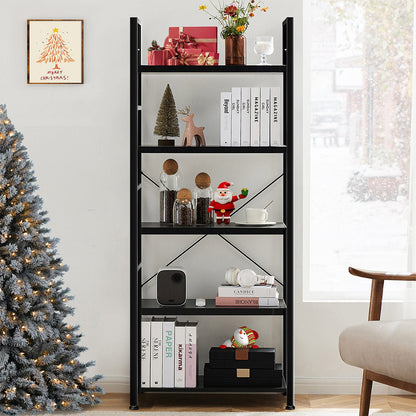 Classic 5 Tiers Bookshelf Storage Rack Shelves Storage Organizer - Flyachilles