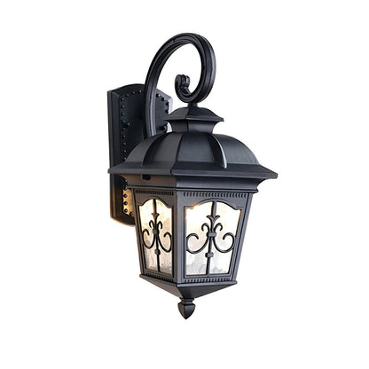 Classic European Outdoor Waterproof Tower Glass Wall Light LED Exterior Sconce - Flyachilles