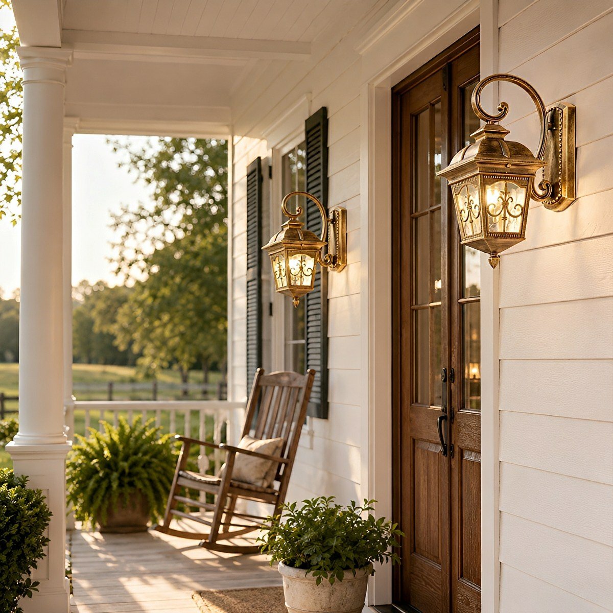 Classic European Outdoor Waterproof Tower Glass Wall Light LED Exterior Sconce - Flyachilles