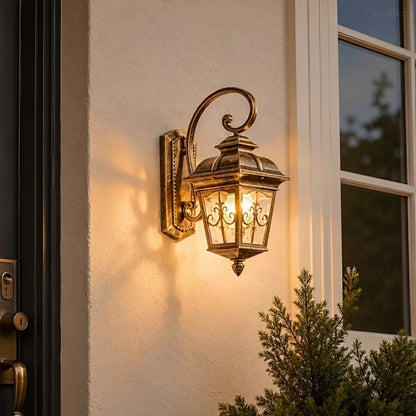 Classic European Outdoor Waterproof Tower Glass Wall Light LED Exterior Sconce - Flyachilles