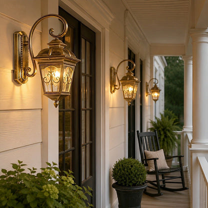 Classic European Outdoor Waterproof Tower Glass Wall Light LED Exterior Sconce - Flyachilles