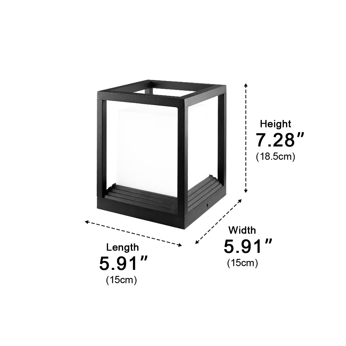 Classic Minimalist Cube Waterproof Fence Outdoor Post Light - Flyachilles