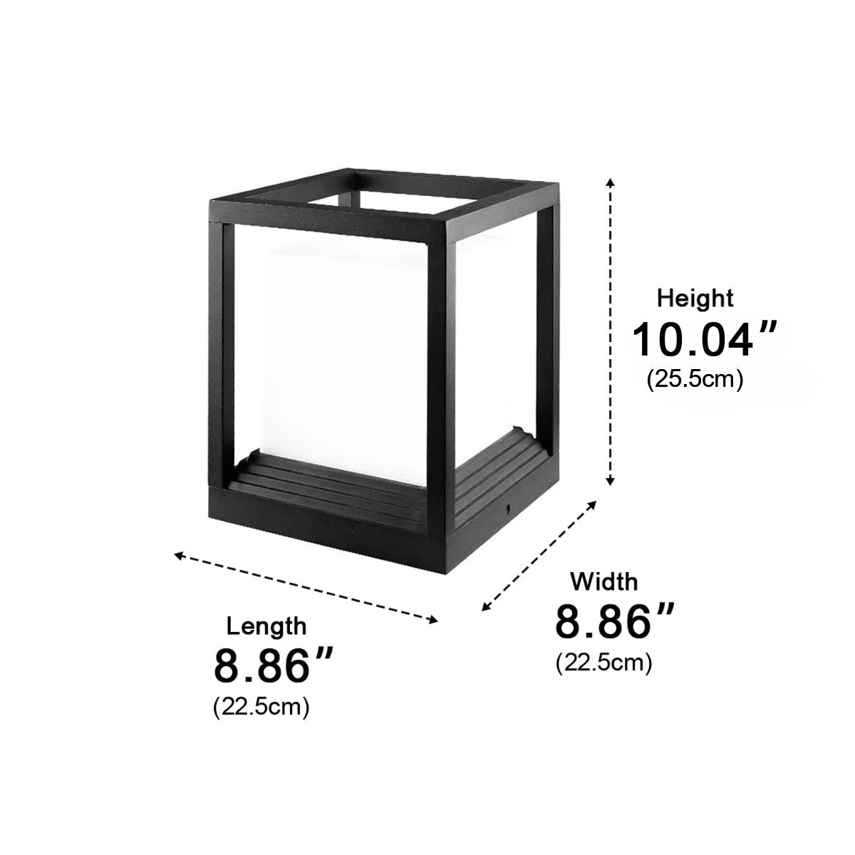 Classic Minimalist Cube Waterproof Fence Outdoor Post Light - Flyachilles
