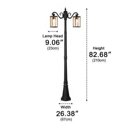 Classic Round Coach Lamps LED Outdoor Pathway Post Lights - Flyachilles