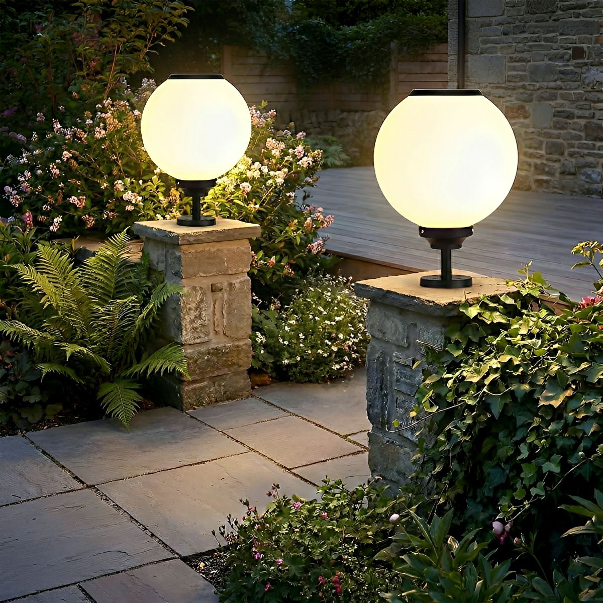 Classic Solar Fence Waterproof Globe LED Fence Post Caps Lights - Flyachilles