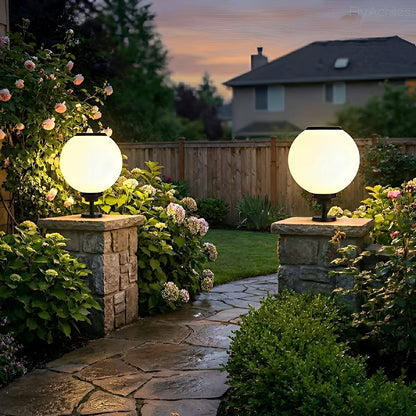 Classic Solar Fence Waterproof Globe LED Fence Post Caps Lights - Flyachilles