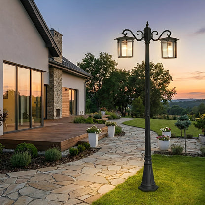 Classic Square Coach Lamps LED Outdoor Pathway Post Lights - Flyachilles