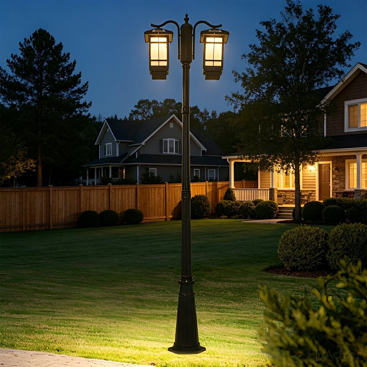 Classic Waterproof Black Outdoor Pole Lights LED Street Lamp - Flyachilles
