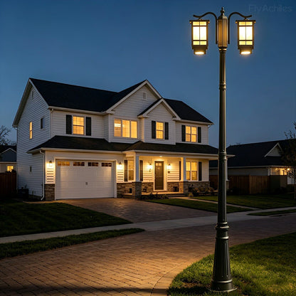 Classic Waterproof Black Outdoor Pole Lights LED Street Lamp - Flyachilles