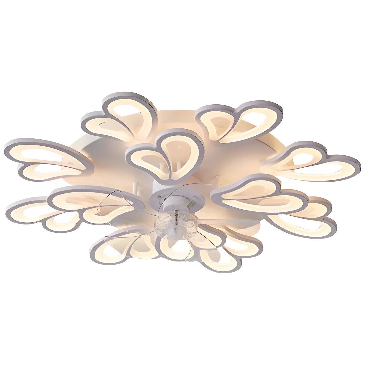 Creative Flower Shaped Three Step Dimming LED Ceiling Fan Lights Chandelier - Flyachilles