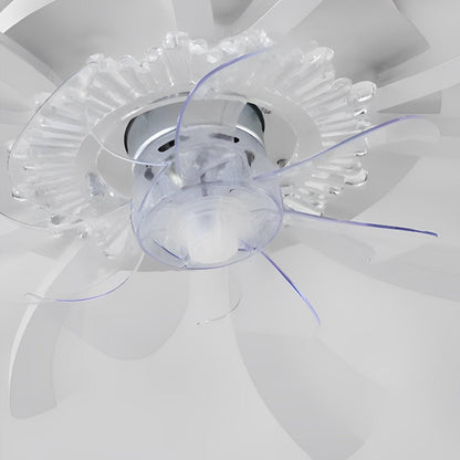 Creative Flower Shaped Three Step Dimming LED Ceiling Fan Lights Chandelier - Flyachilles