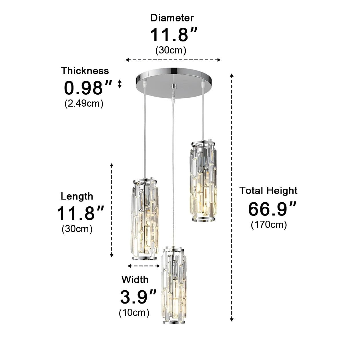 Creative Iron Crystal Glass Chandelier Pendant Lights Ceiling Lamp - Flyachilles