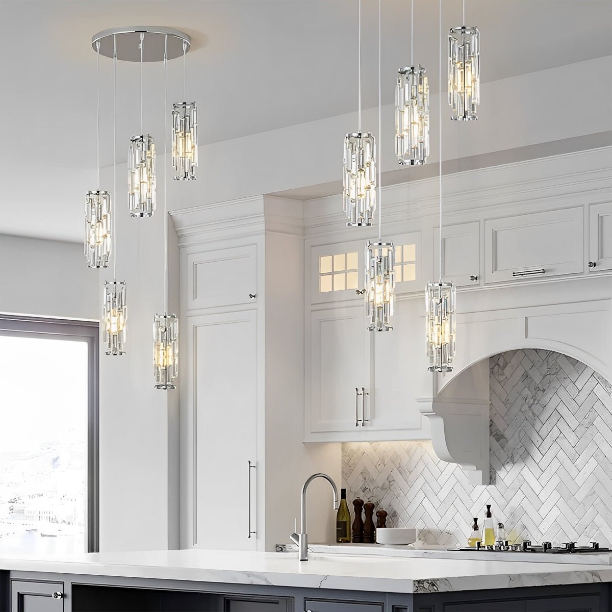 Creative Iron Crystal Glass Chandelier Pendant Lights Ceiling Lamp - Flyachilles
