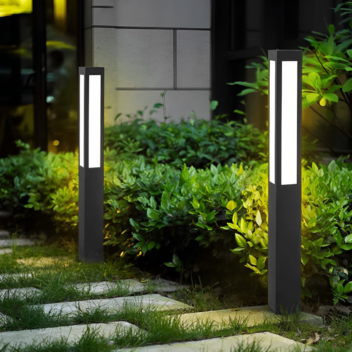 Cylinder Shaped Waterproof LED Black Modern Outdoor Post Lights - Flyachilles
