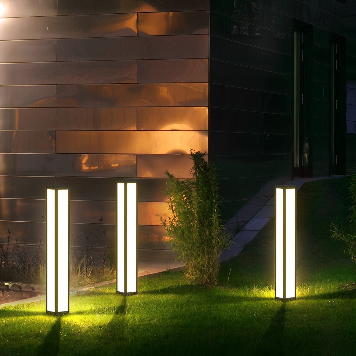 Cylinder Shaped Waterproof LED Black Modern Outdoor Post Lights - Flyachilles
