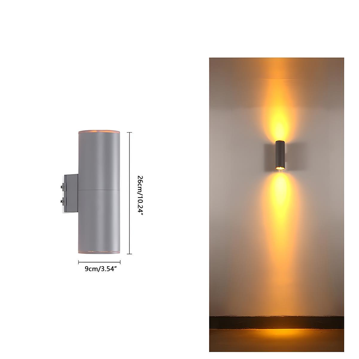 Cylinder Waterproof Outdoor Up and Down LED Exterior Wall Lights Spotlight - Flyachilles