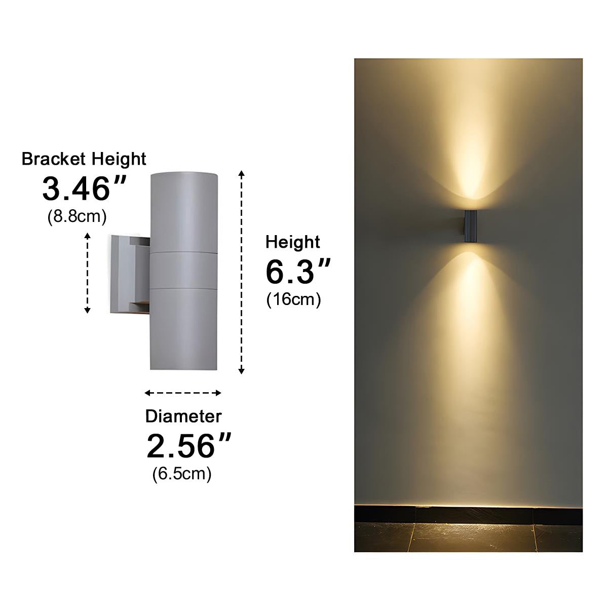 Cylinder Waterproof Outdoor Up and Down LED Exterior Wall Lights Spotlight - Flyachilles
