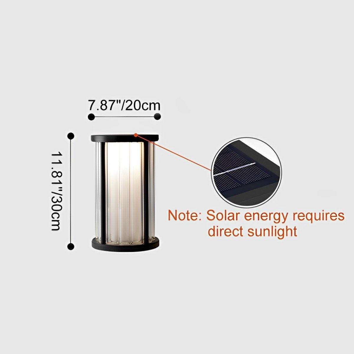 Cylinder Waterproof Solar LED Outdoor Floor Lamp - Flyachilles