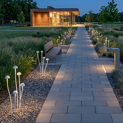 DC24V Modern Waterproof Minimalist Mushroom Stainless Steel LED Outdoor Landscape Lights - Flyachilles