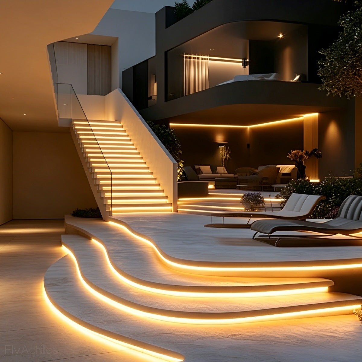 DC24V Waterproof Outdoor Recessed LED Flexible Linear Light Stair Lighting DIY - Flyachilles