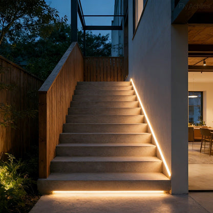 DC24V Waterproof Outdoor Recessed LED Flexible Linear Light Stair Lighting DIY - Flyachilles