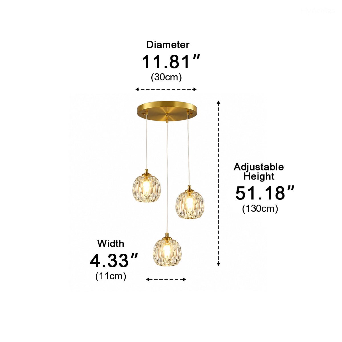 Dimmable Modern Luxury Brass Crystal Pendant Lights - Flyachilles