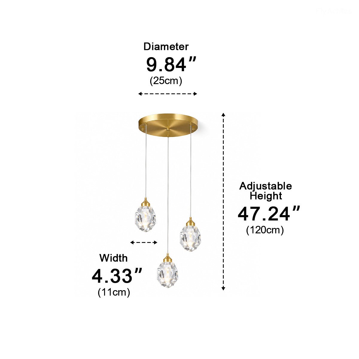 Dimmable Modern Luxury Brass Crystal Pendant Lights - Flyachilles