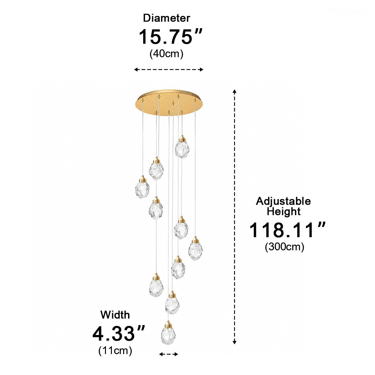 Dimmable Modern Luxury Brass Crystal Pendant Lights - Flyachilles