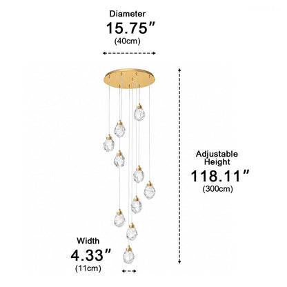 Dimmable Modern Luxury Brass Crystal Pendant Lights - Flyachilles