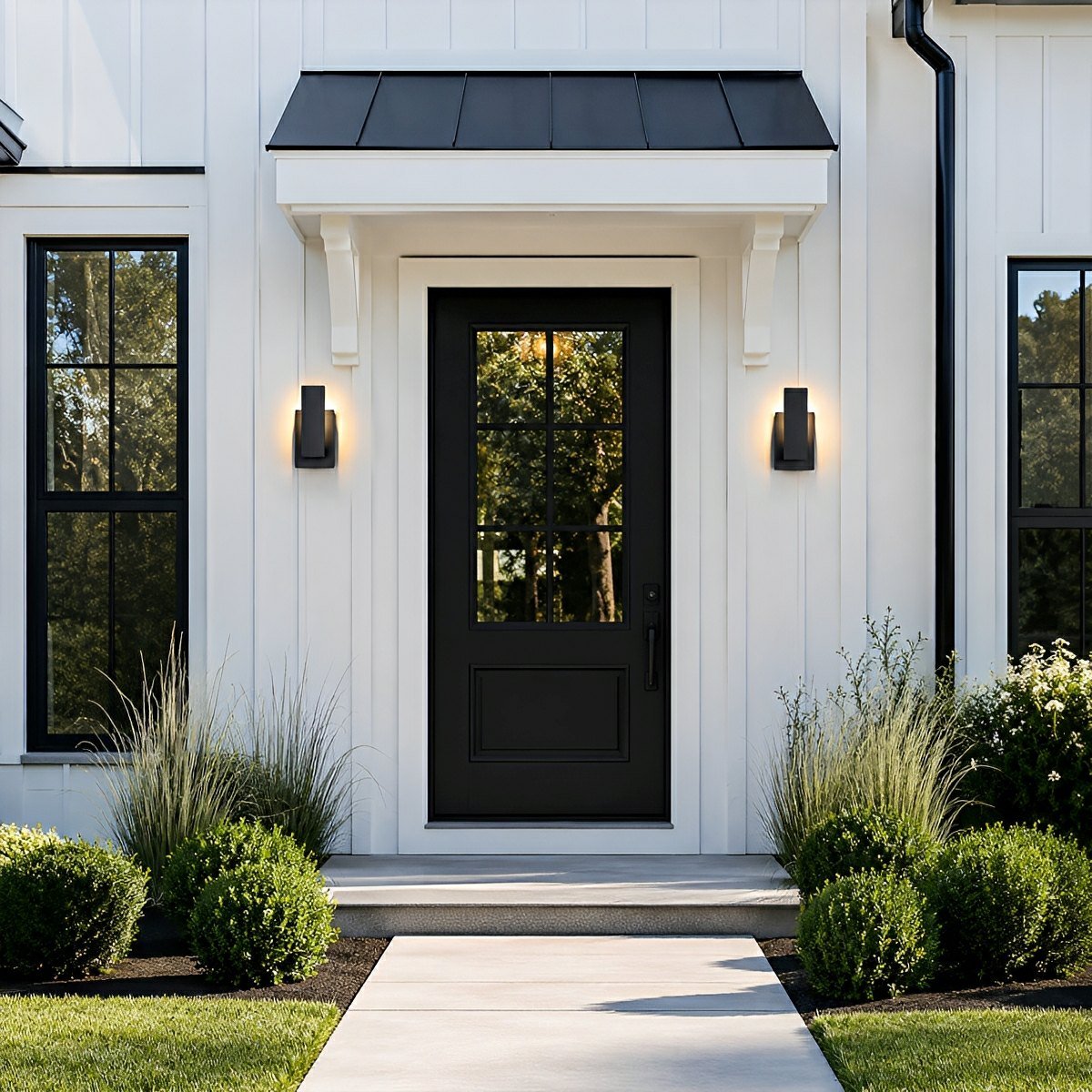 Dimmable Waterproof Rectangle Black LED Outdoor Wall Sconces - Flyachilles