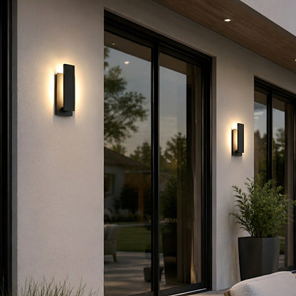 Dimmable Waterproof Rectangle Black LED Outdoor Wall Sconces - Flyachilles