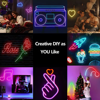DIY RGB Recessed Atmosphere Streamer Flexible LED Neon Light Strip - Flyachilles