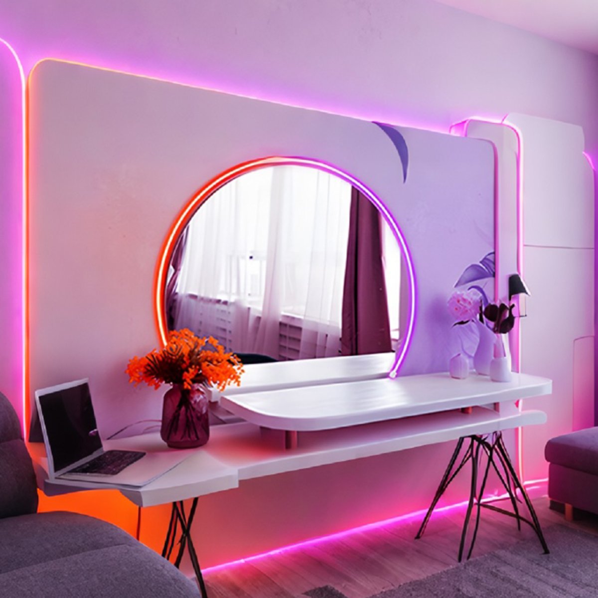 DIY RGB Recessed Atmosphere Streamer Flexible LED Neon Light Strip - Flyachilles