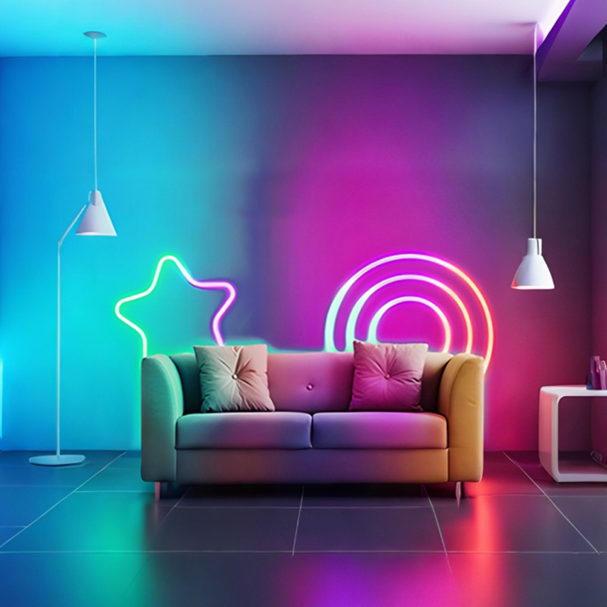 DIY RGB Recessed Atmosphere Streamer Flexible LED Neon Light Strip - Flyachilles