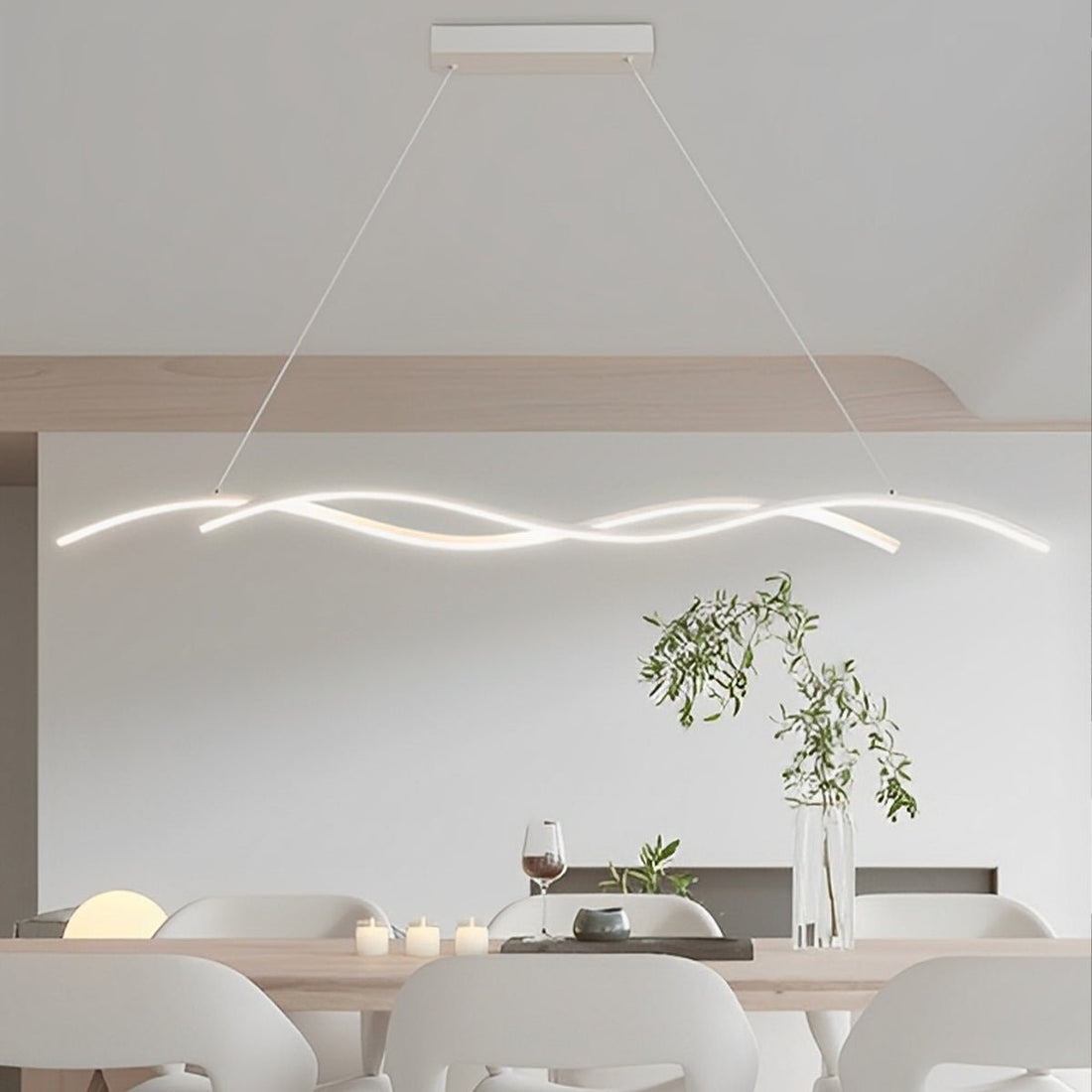 Double Wavy Minimalist LED Creative Modern Chandelier Light - Flyachilles