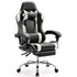 Ergonomic Computer Game Desk Chair Recliner - with Footrest & Lumbar Support & Headrest, Fixed Up Armrest, - Flyachilles