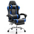 Ergonomic Computer Game Desk Chair Recliner - with Footrest & Lumbar Support & Headrest, Fixed Up Armrest, - Flyachilles