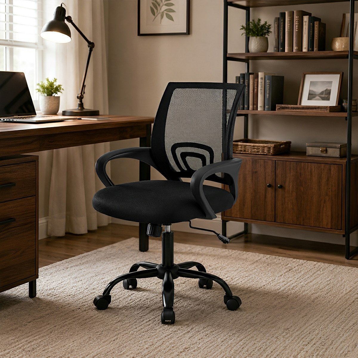 Ergonomic Mid-Back Chair – Lumbar Support &amp; Rocking - Flyachilles