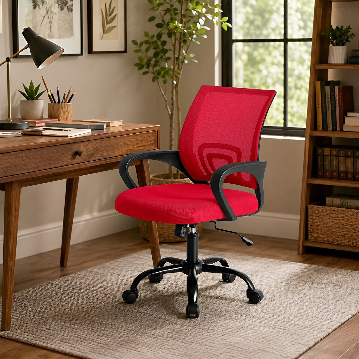 Ergonomic Mid-Back Chair – Lumbar Support &amp; Rocking - Flyachilles