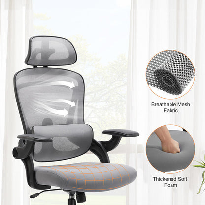 Ergonomic Office Chair Desk Chair Mesh Headrest&amp;Lumbar Support Computer Chair - Flyachilles