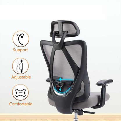 Ergonomic Swivel Mesh Office Computer Chair with Support &amp; Headrest - Flyachilles