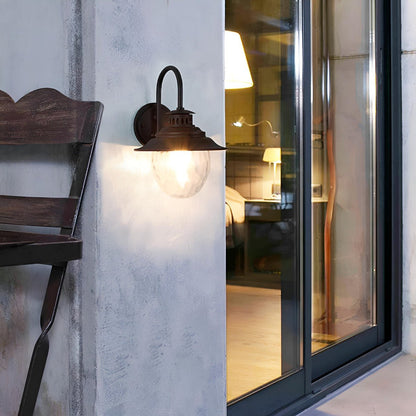Farmhouse Waterproof Black Horn LED Outdoor Wall Light - Flyachilles