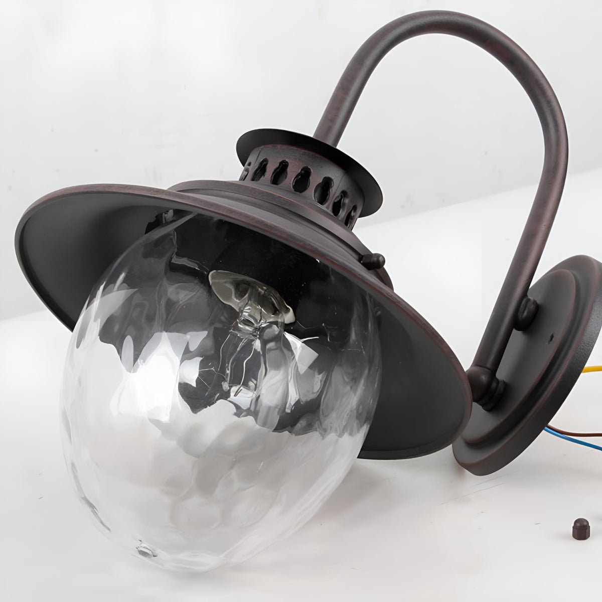 Farmhouse Waterproof Black Horn LED Outdoor Wall Light - Flyachilles