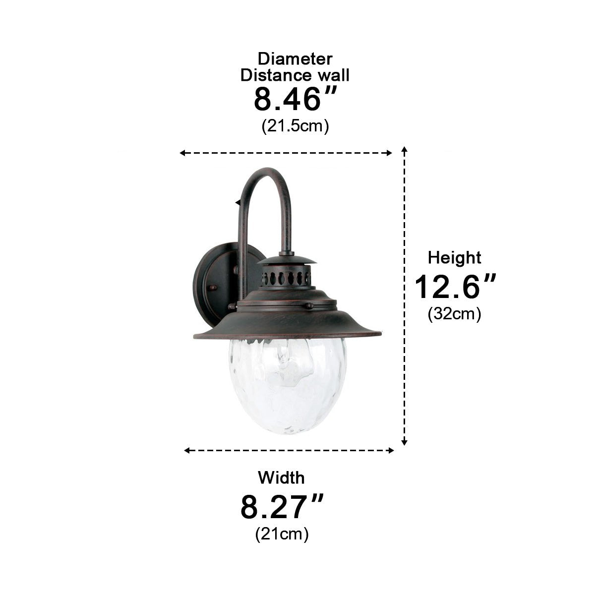 Farmhouse Waterproof Black Horn LED Outdoor Wall Light - Flyachilles