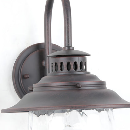 Farmhouse Waterproof Black Horn LED Outdoor Wall Light - Flyachilles