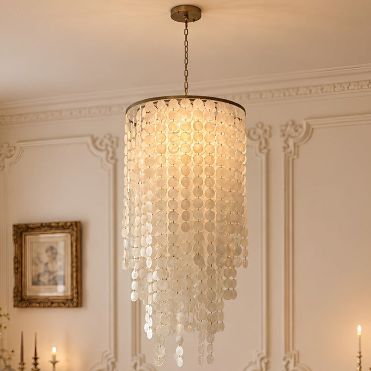 French Natural Shell Cascading LED Chandelier - Flyachilles