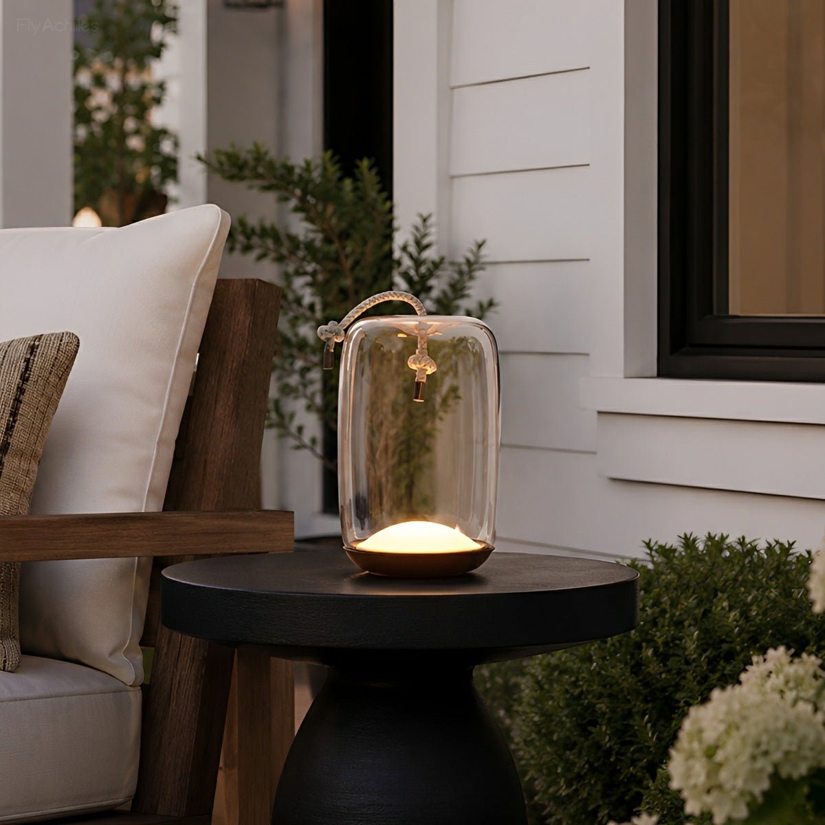 Glass Cylinder Waterproof LED Outdoor Portable Lantern Floor Lamp - Flyachilles