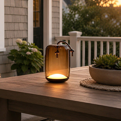 Glass Cylinder Waterproof LED Outdoor Portable Lantern Floor Lamp - Flyachilles